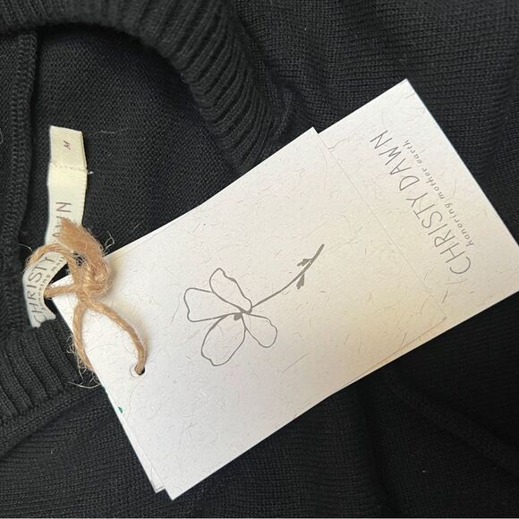 Christy Dawn The Salem Sweater Cotton Cashmere Blend Black Medium - Picture 7 of 8